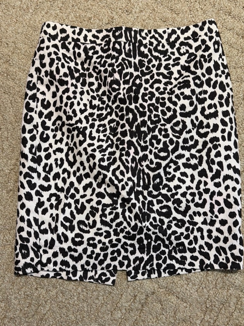 J. Crew Black and White Leopard Pencil Skirt
